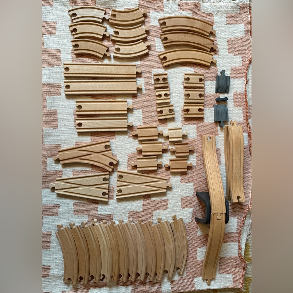 Wooden Train Track Set